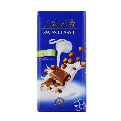Lindt Swiss Classic Milk Chocolate with Hazelnut Bar 100g x 4