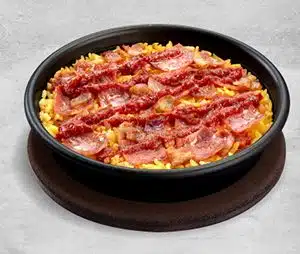CHEESY HAM AND BACON BAKED RICE