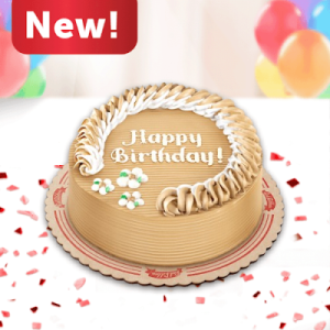 Round Creamy Caramel Dedication Cake