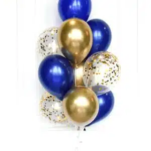 White, Gold & Blue Balloon Set