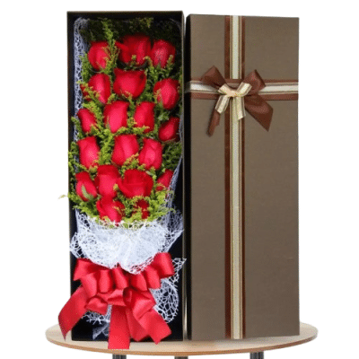 24 Red Roses in Box