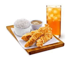 3-Pc Chicken Tenders + Rice + Drink