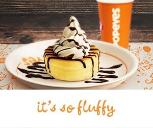 Fluffy Pancake Chocolate Ala Mode + Drink