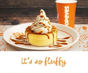 Fluffy Pancake Caramel Ala Mode + Drink