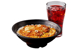 Pork Katsudon with Red Iced Tea