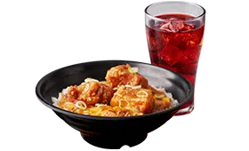 Chicken Oyakodon with Red Iced Tea