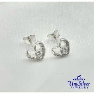 Open Heart Earring Stud (ESM101-1001)