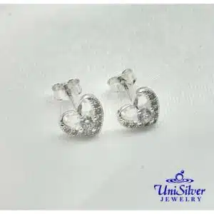 Open Heart Earring Stud (ESM101-1001)