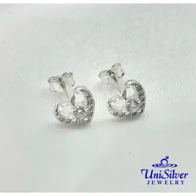 Open Heart Earring Stud (ESM101-1001)