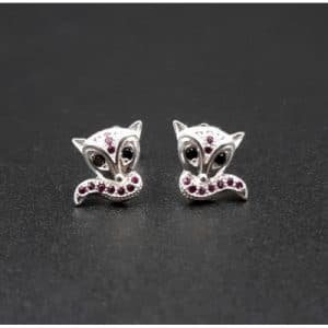 Cat Head Stud Earrings (ESM71-1001)