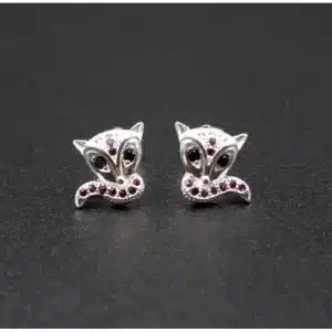 Cat Head Stud Earrings (ESM71-1001)