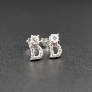 Letter D Initial Earring Stud (ES673-1004)
