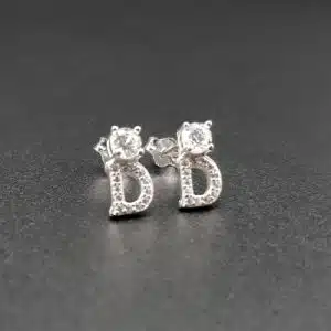 Letter D Initial Earring Stud (ES673-1004)