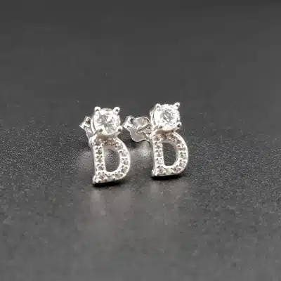 Letter D Initial Earring Stud (ES673-1004)