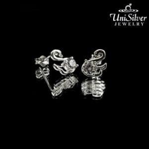 Swan Earring Stud with CZ Stone (ES499-1001)