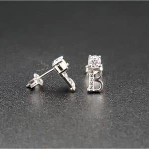 Letter B Initial Earring Stud (ES673-1002)