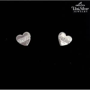 Heart Earring Studs with Stones (ES758-1001)