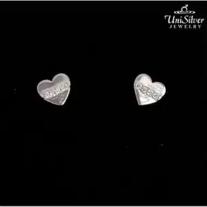 Heart Earring Studs with Stones (ES758-1001)