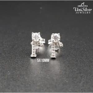 Letter F Initial Earring Stud (ES673-1006)