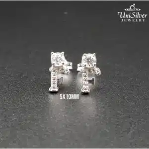 Letter F Initial Earring Stud (ES673-1006)