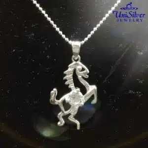 Rearing Horse Pendant Necklace (PS683-1001 & LN53D-1016)