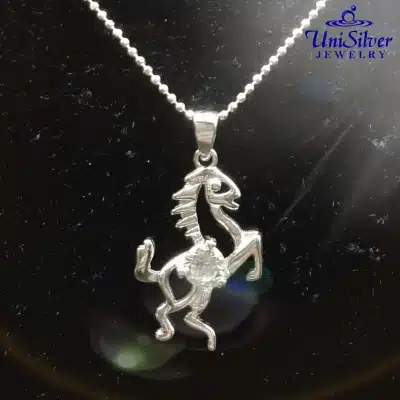 Rearing Horse Pendant Necklace (PS683-1001 & LN53D-1016)