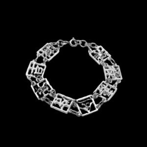 Cyra Square Chinese Symbol Silver Bracelet