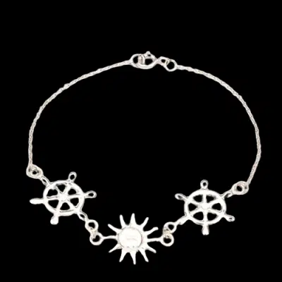 Linked Anchor and Sun Bracelet