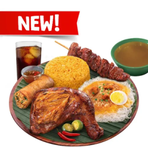 Chicken Inasal & 1 pc Pork BBQ Solo Fiesta (with drink)