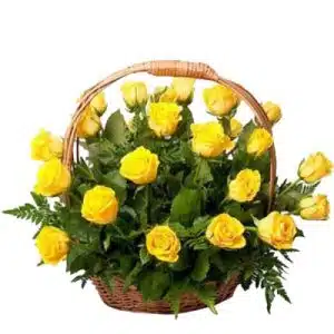 Yellow Rose in Basket