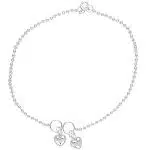 Sterling Silver Anklets with Heart Charms