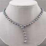 Black Freshwater Pearl & Sterling Lariat Necklace