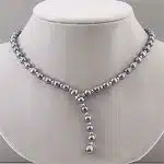 Black Freshwater Pearl & Sterling Lariat Necklace