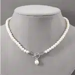 Sterling Silver Pearl & Marcasite Necklace