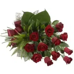 one dozen red rose bouquet