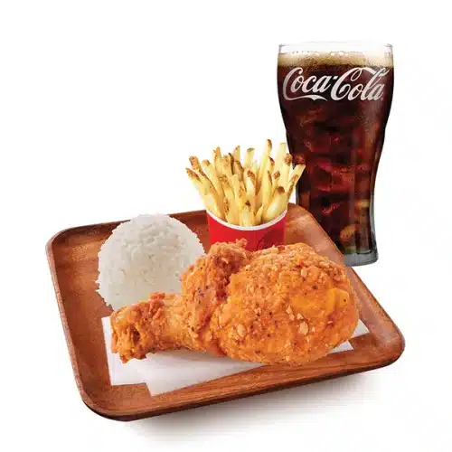 1pc Spicy Fried Chicken With Rice Regular Fries combo