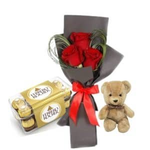 Chocolates, Cuddles & Roses