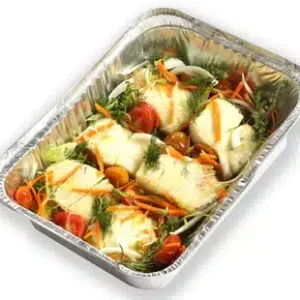 Steamed Halibut and Vegetables in Pernod