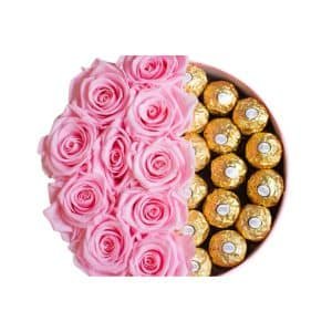 Infinity Roses and Ferrero Rocher Chocolate Gift Box