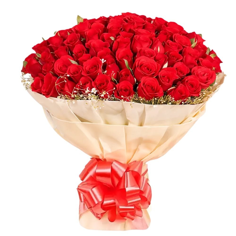 100 Red Rose in Bouquet