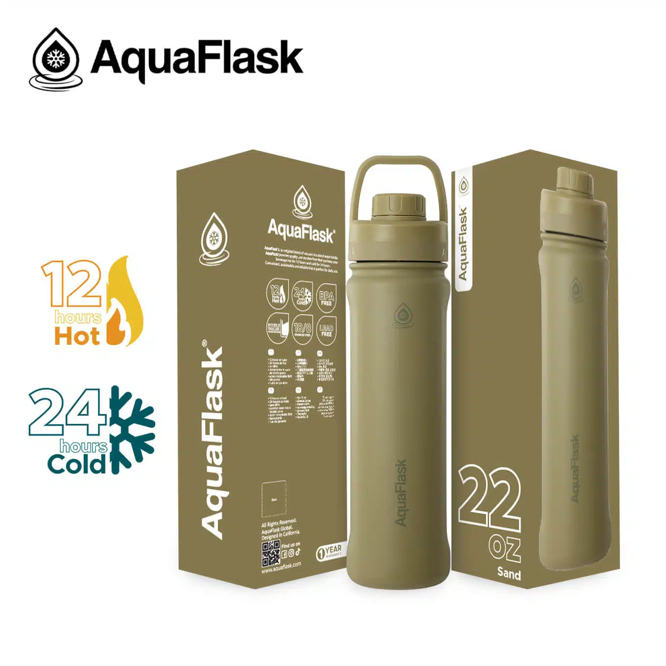 The All New Aquaflask Bottle (22oz) Sand