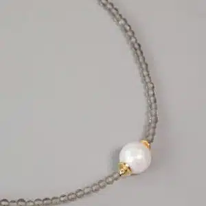Beaded Necklace with Freshwater Pearl Pendant