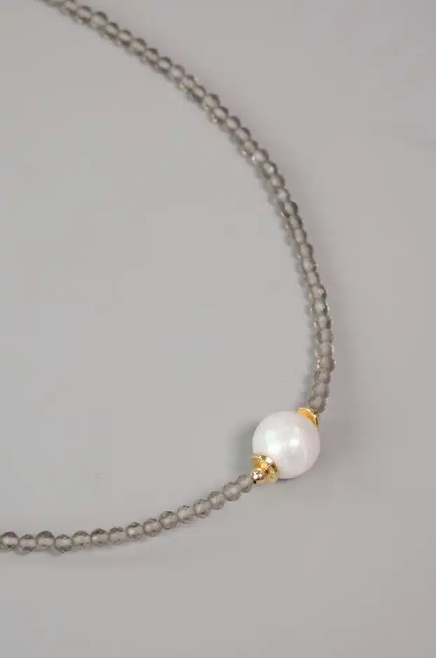 Beaded Necklace with Freshwater Pearl Pendant