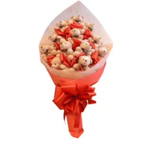 Red Bear Bouquet
