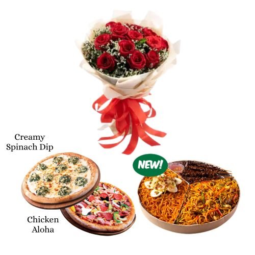 Romantic Roses and Savory Feast Celebration Bundle