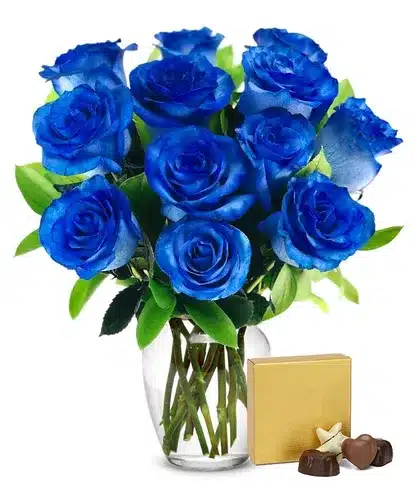 Blue by you Rose with chocolate