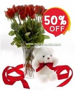 Rose with Teddy Bear