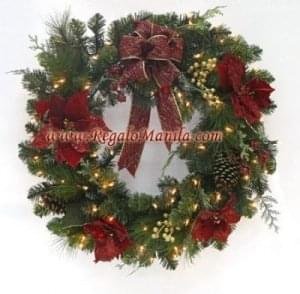 20-inches 100-Light Poinsettia Wreath