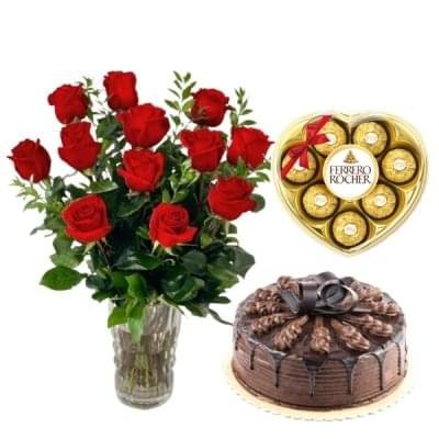 Rose in Vase Combo Pack